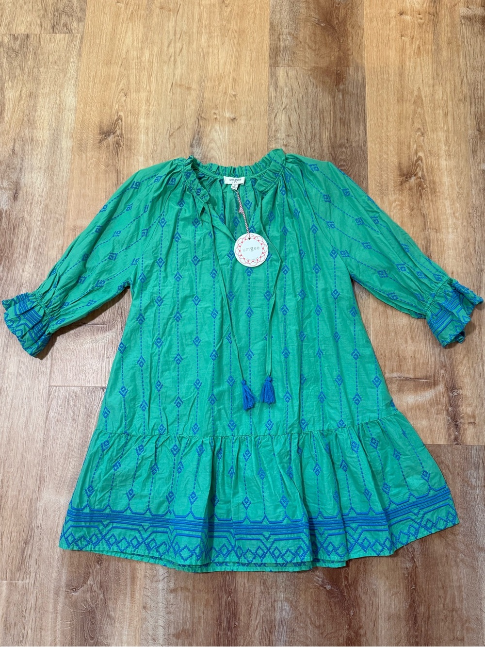 Umgee Green and Blue Boho dress